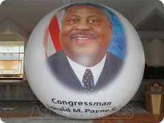 opblaasbare heliumballon voor presidentsverkiezingen met afgedrukte figuur