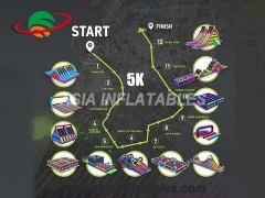 Innovatieve maniac 5k obstacle race, thunderdash opblaasbare 5k mob run obstacle sport games