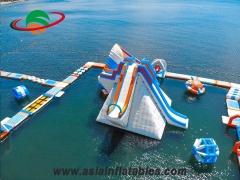 Extreme Inflatable giant round slide aqua park giant slide air tight