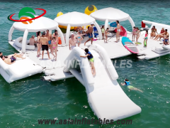 Inflatable Water Leisure Platform With Tent